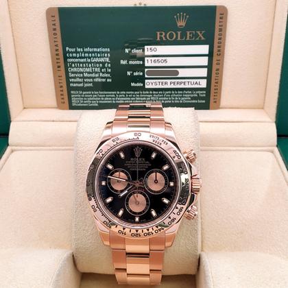 Rolex Daytona Rose Gold Black Dial Cosmograph 40mm Watch 116505