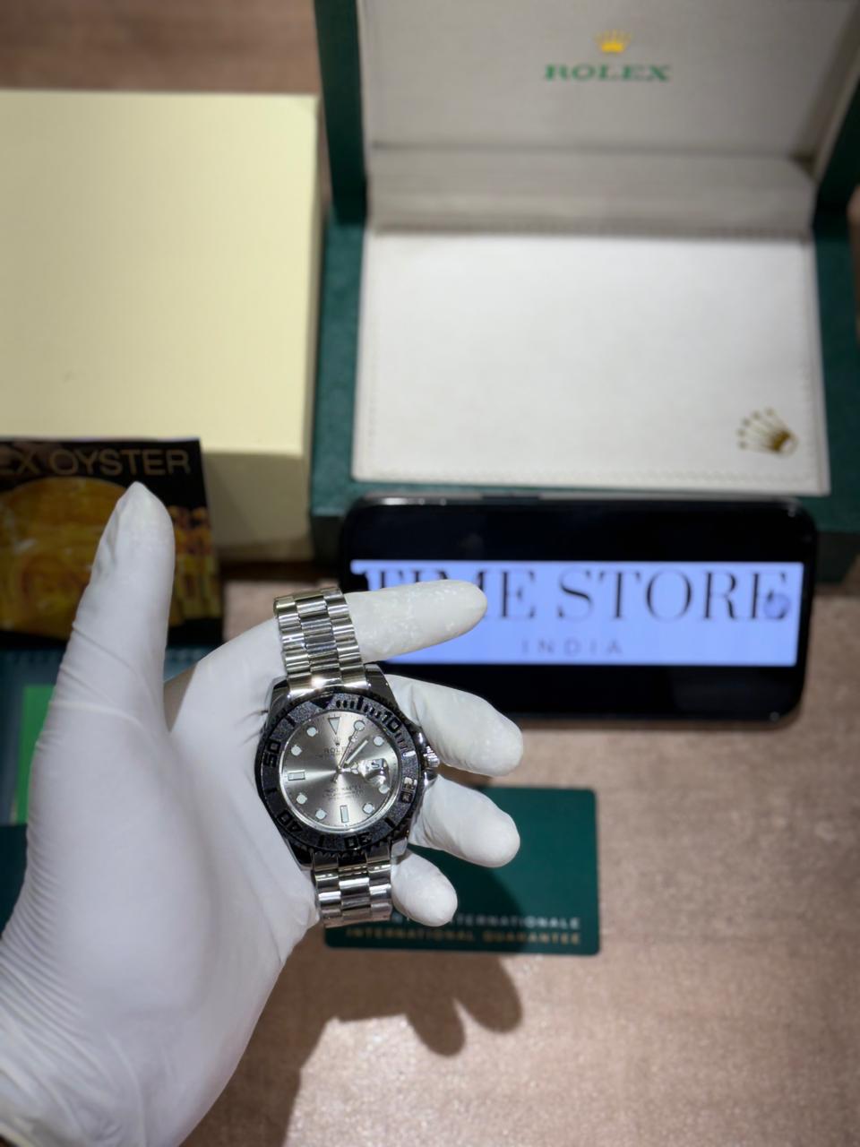 Yacht-Master Silver Dial Black Bezel