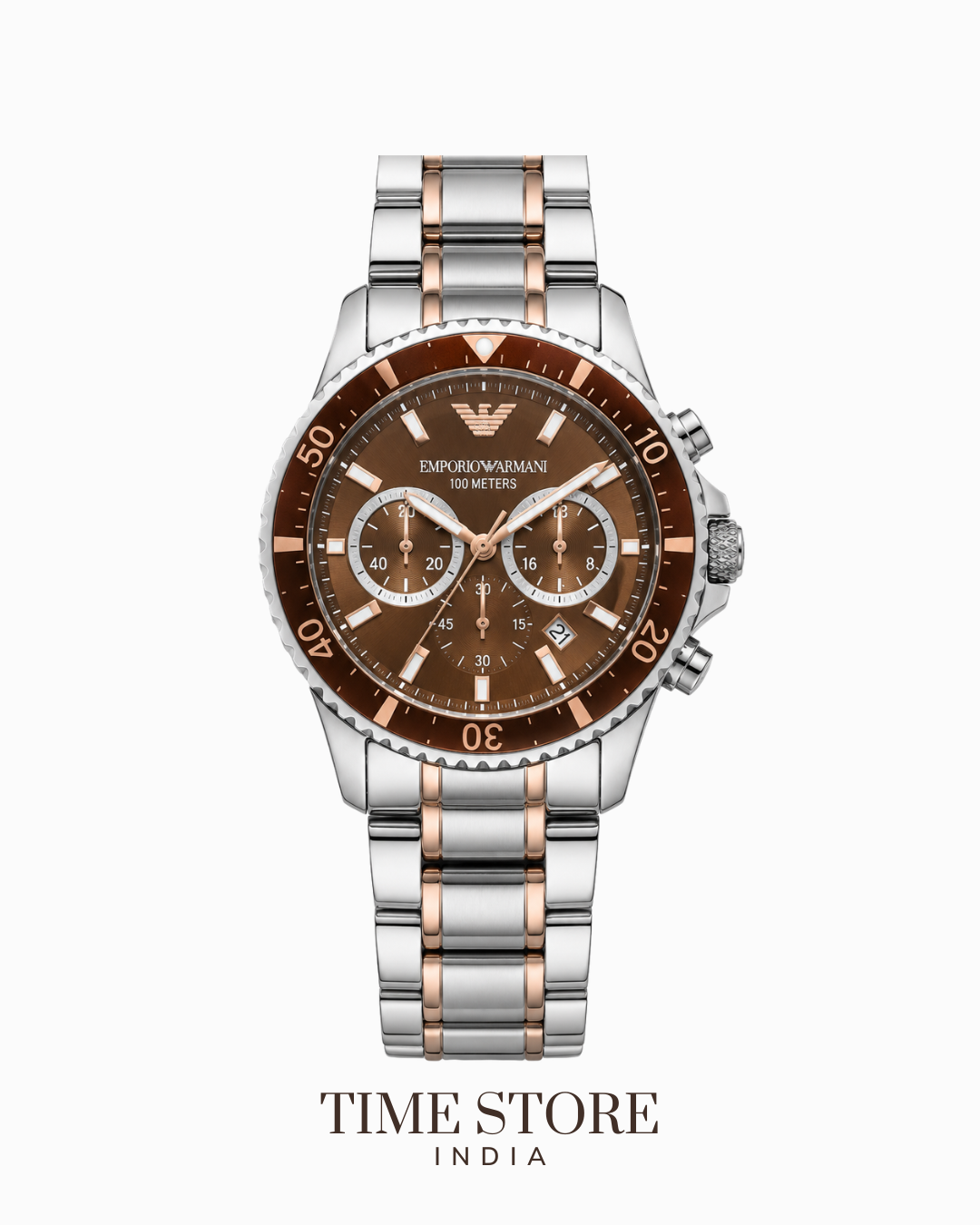 Two-Tone Brown Chronograph