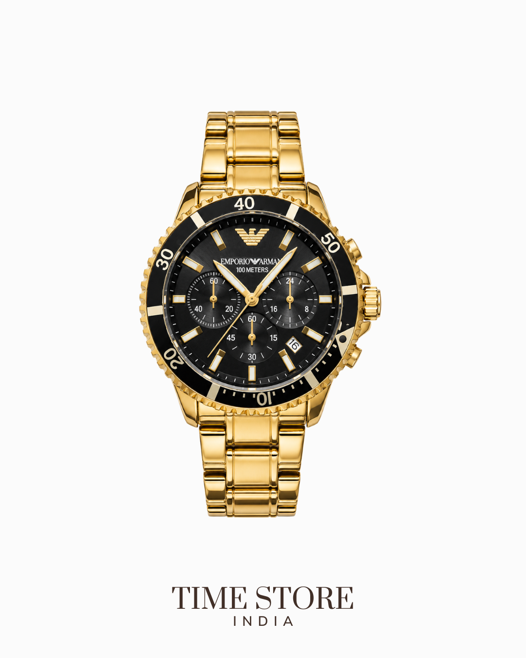 Gold Black Dial Chronograph