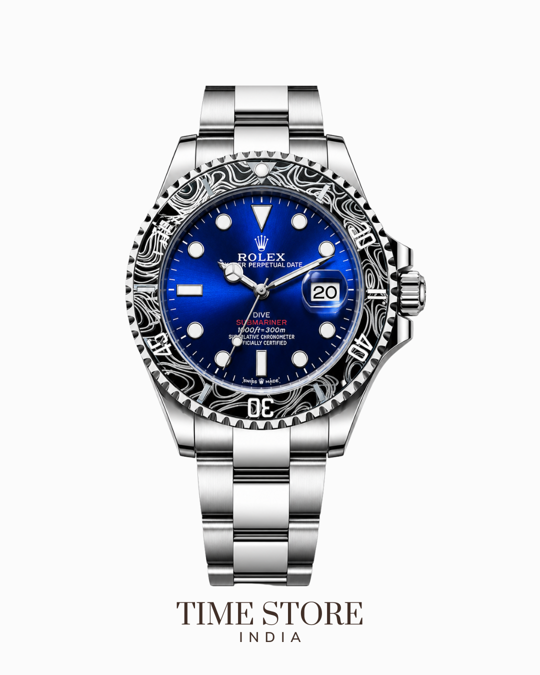Submariner Silver Blue Dial Artistic Bezel