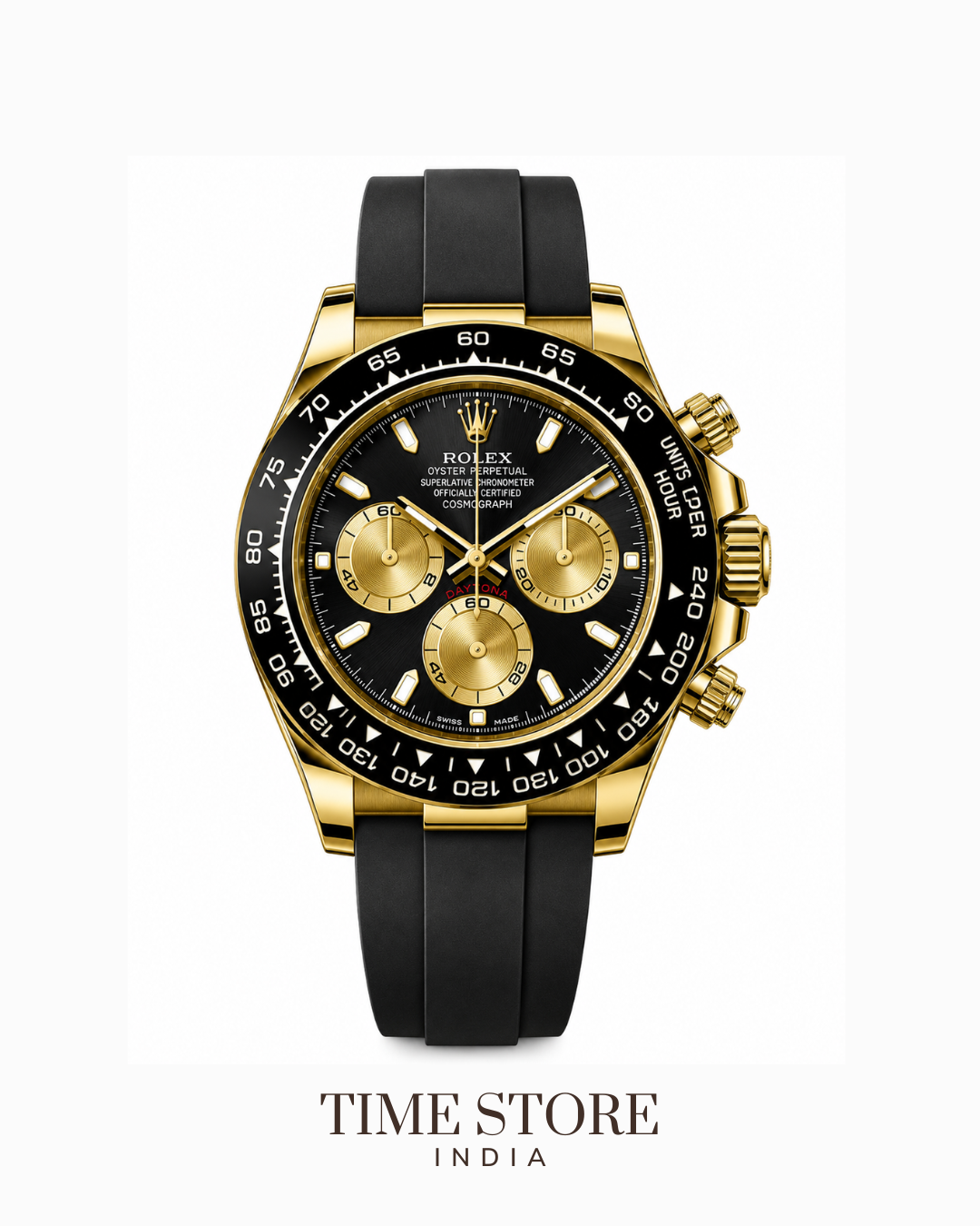 Daytona Gold Black Dial Oysterflex