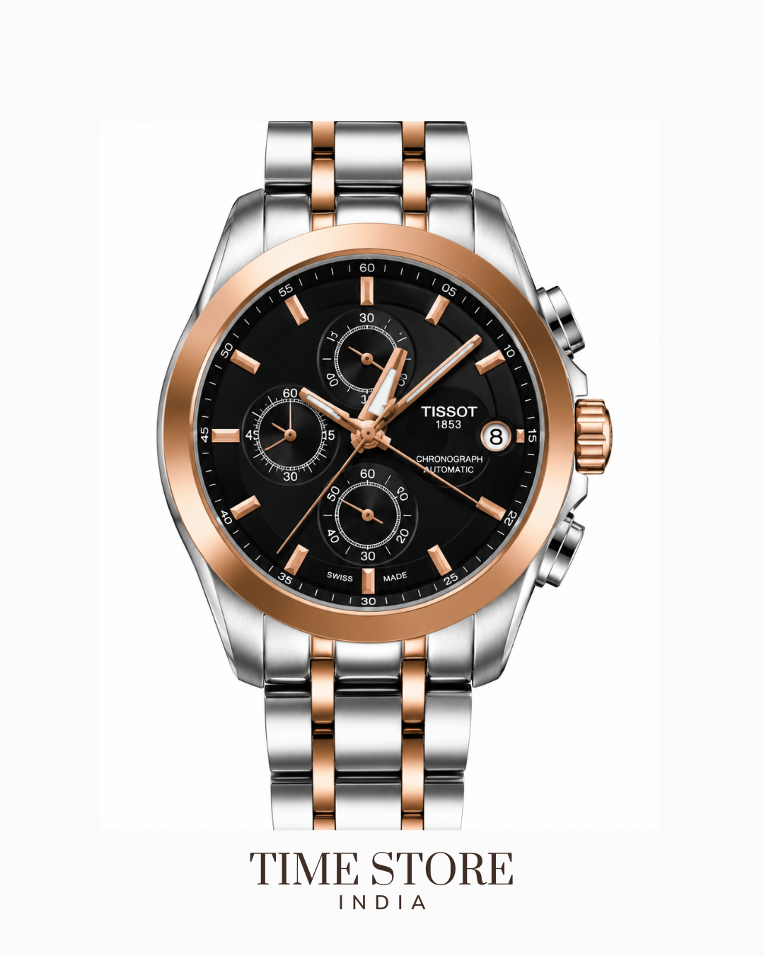Two-Tone Rose Gold Black Dial Chronograph