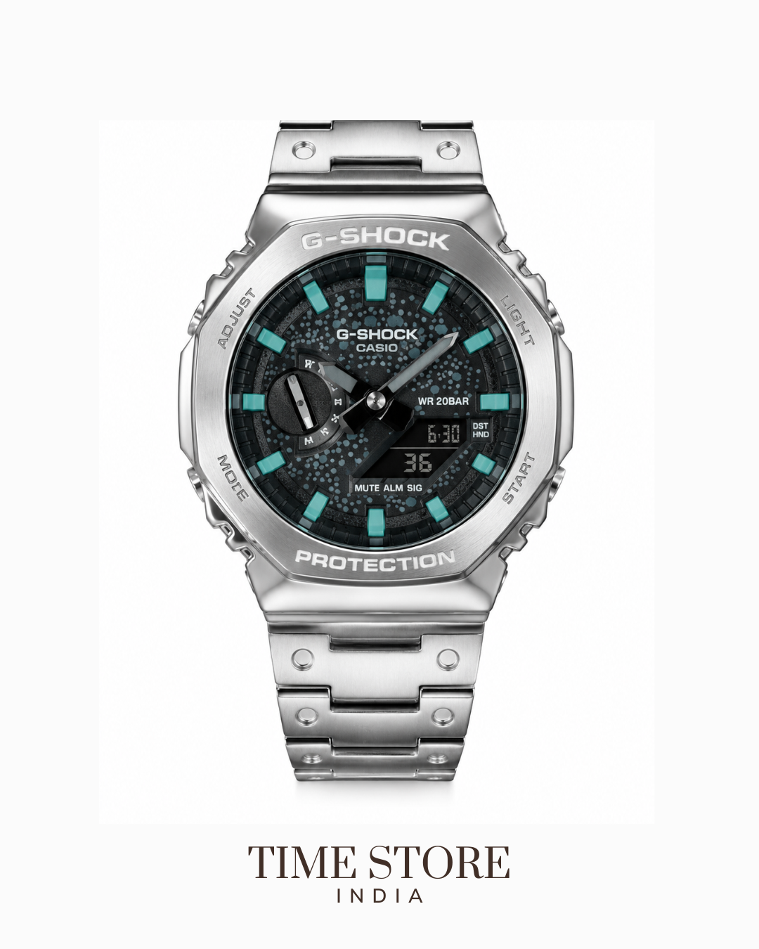 Silver Turquoise Dial Analog-Digital