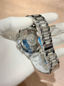 Silver Blue & Red Chronograph