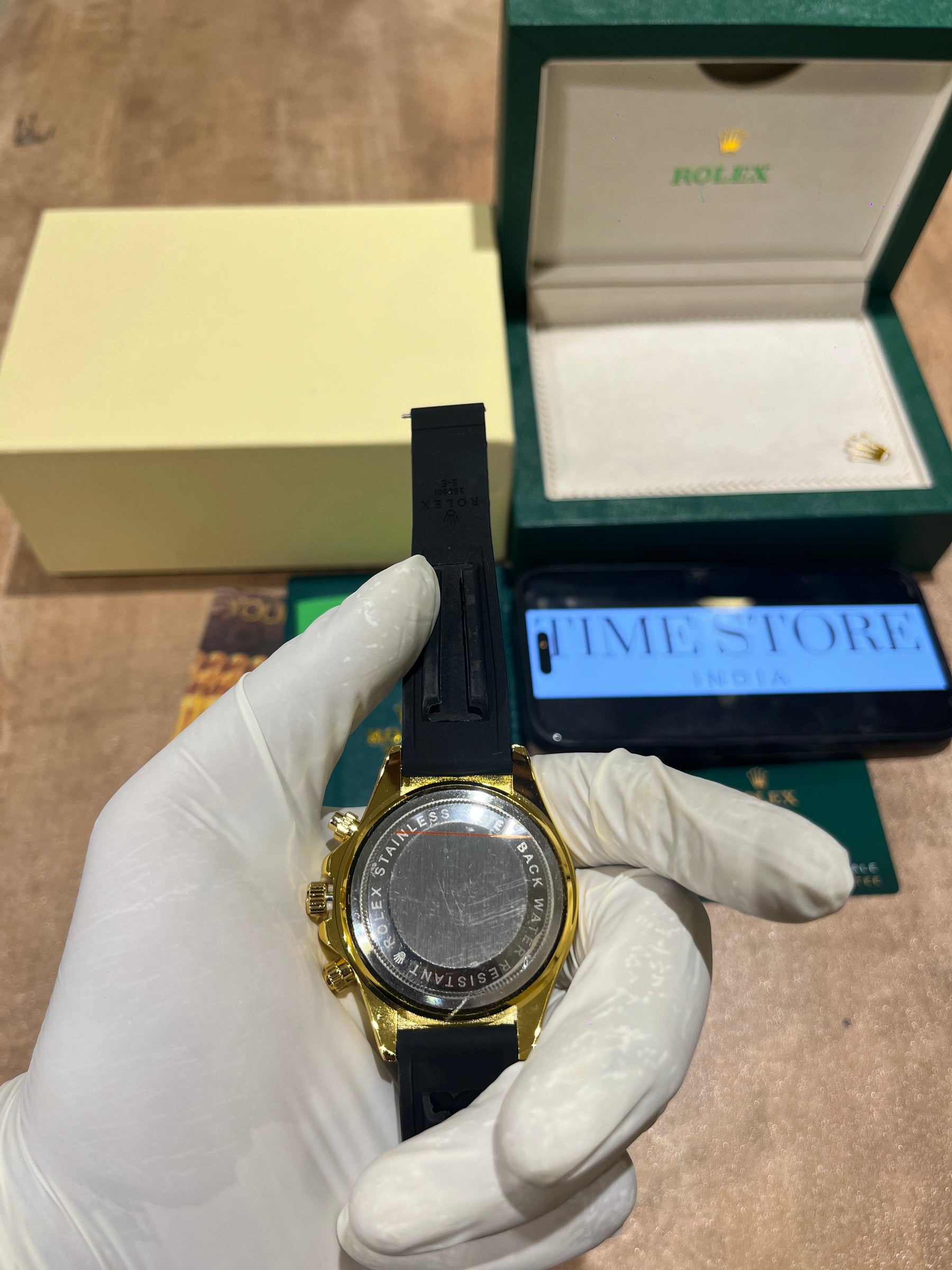 Daytona Gold Black Dial Oysterflex