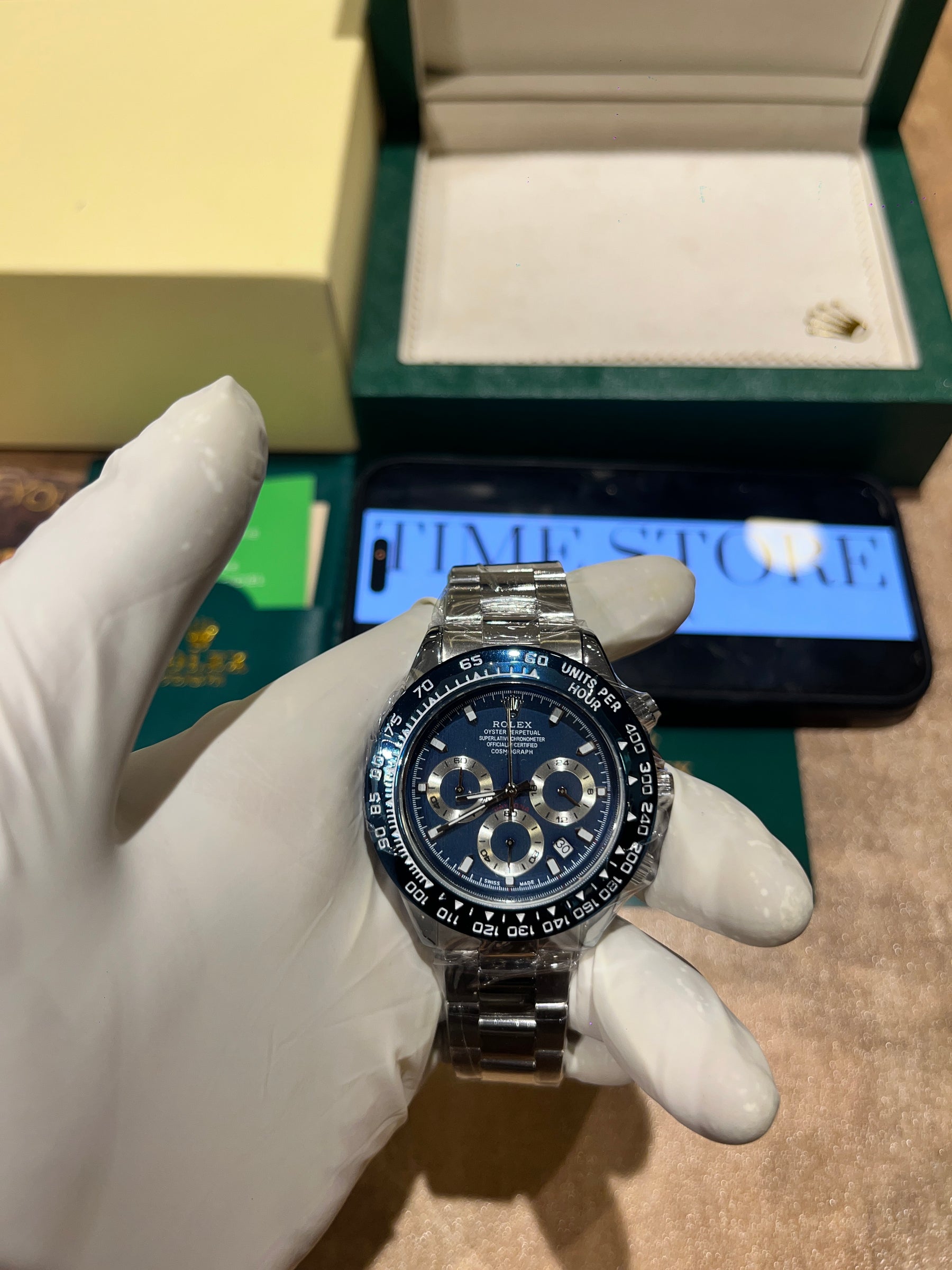Daytona Silver Blue Dial Chronograph