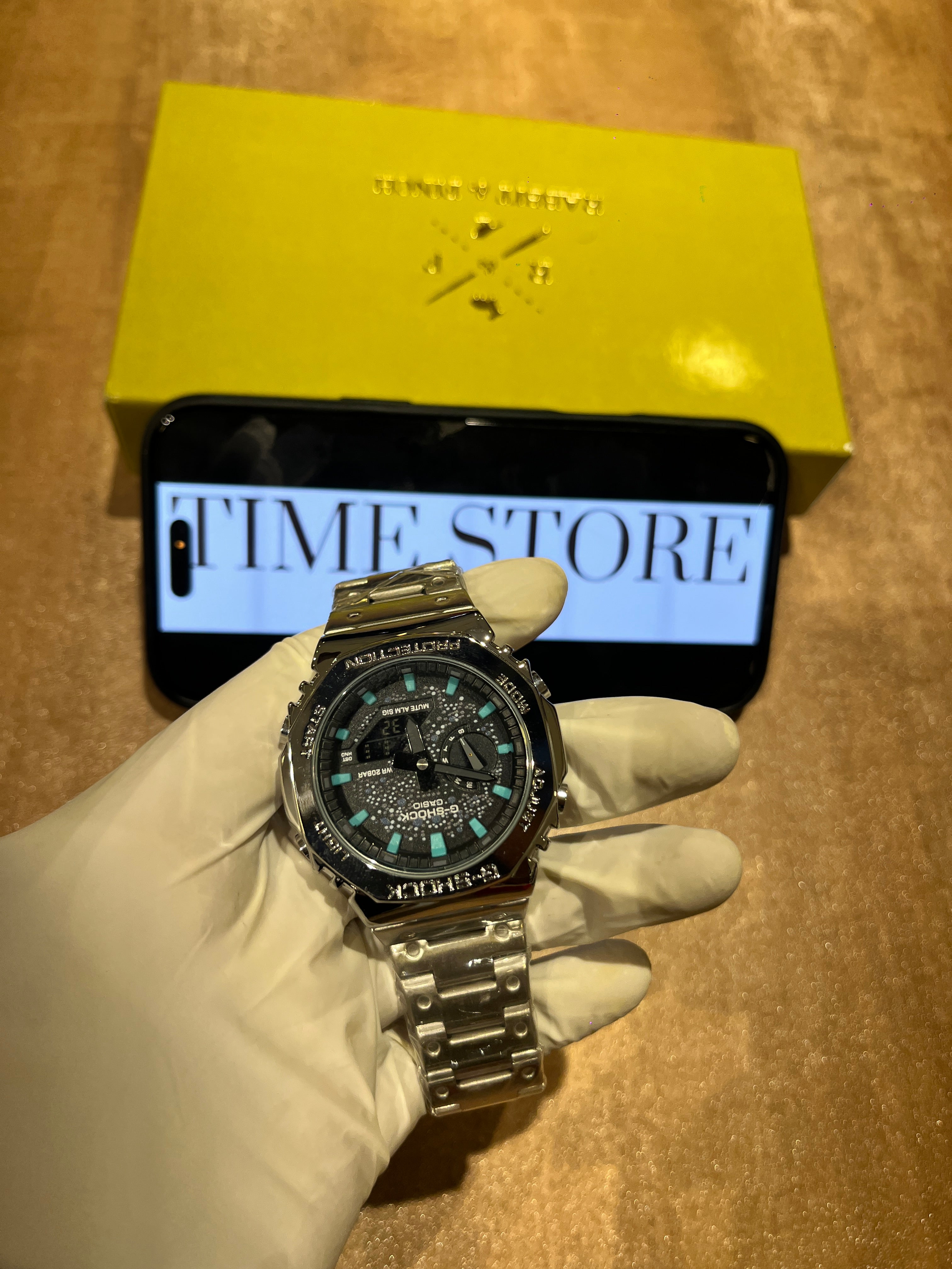 Silver Turquoise Dial Analog-Digital