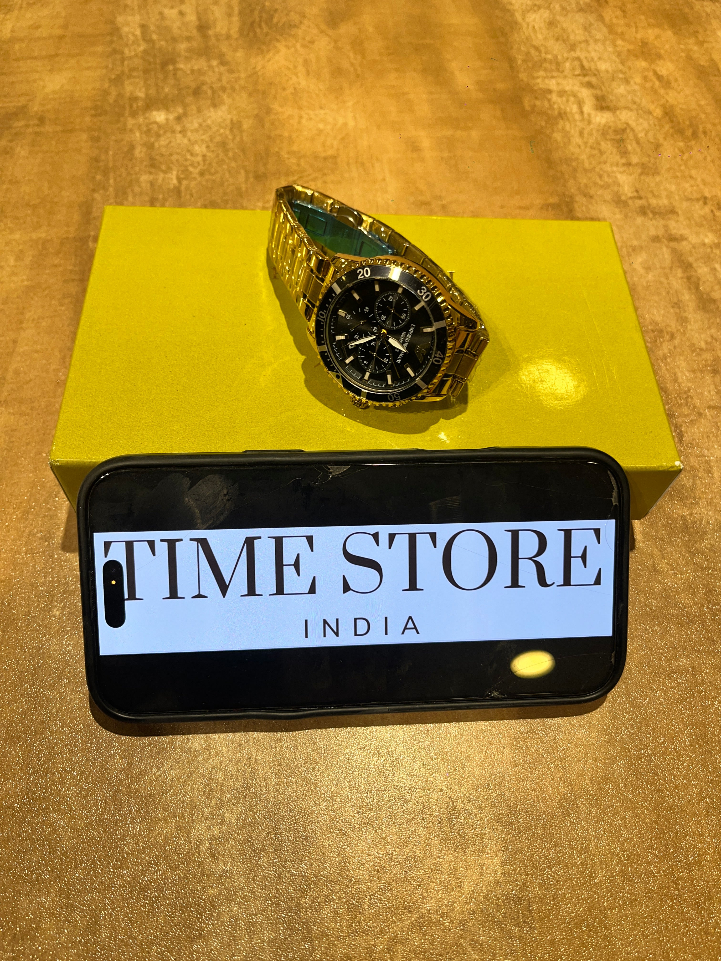 Gold Black Dial Chronograph