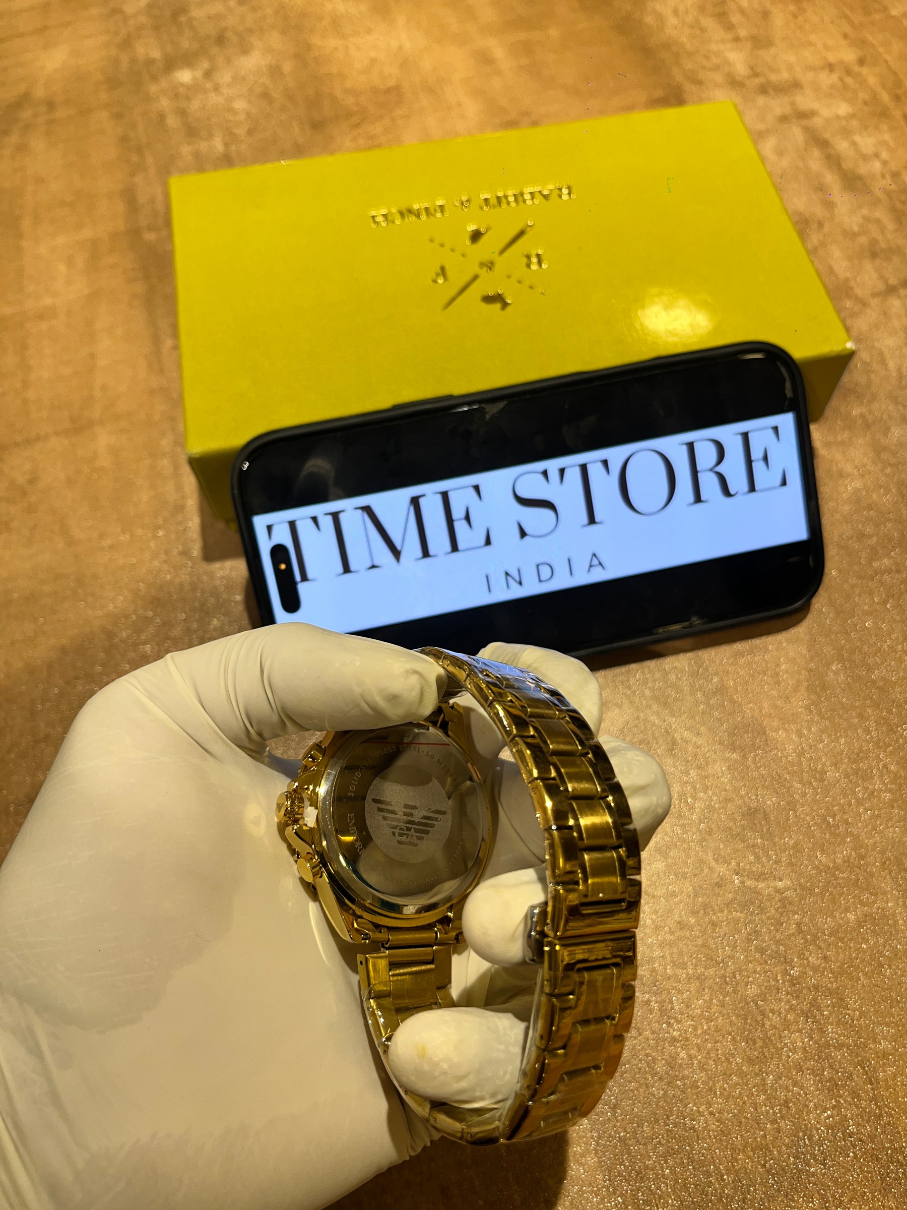 Gold Black Dial Chronograph