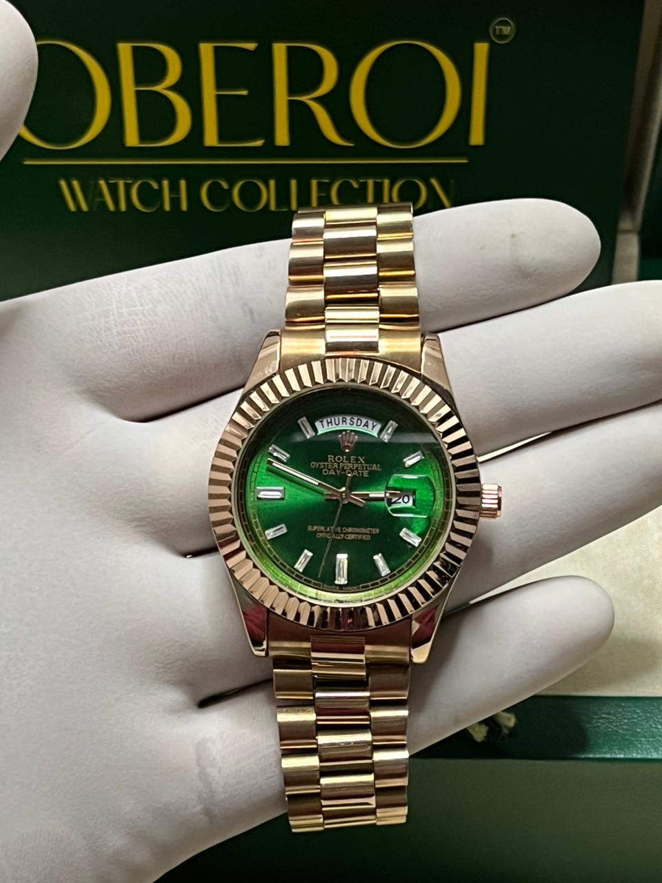 Emerald Royal Day-Date – Rose Gold Signature Edition