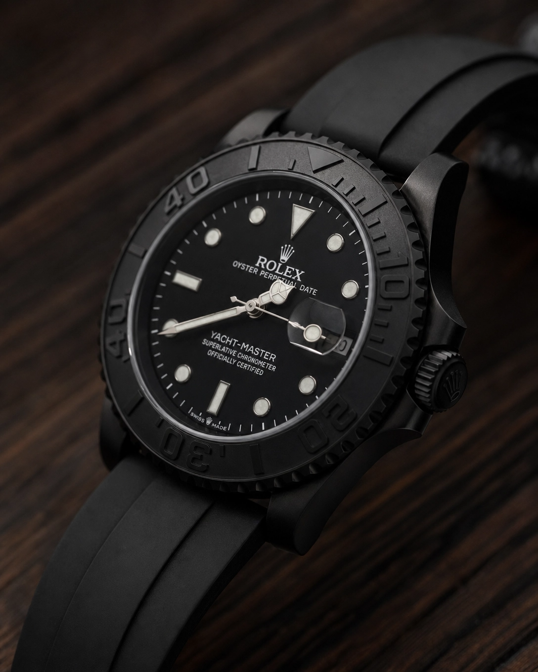 Rolex Watch – Rolex Yacht Master 40 Black Watch with Black Dial