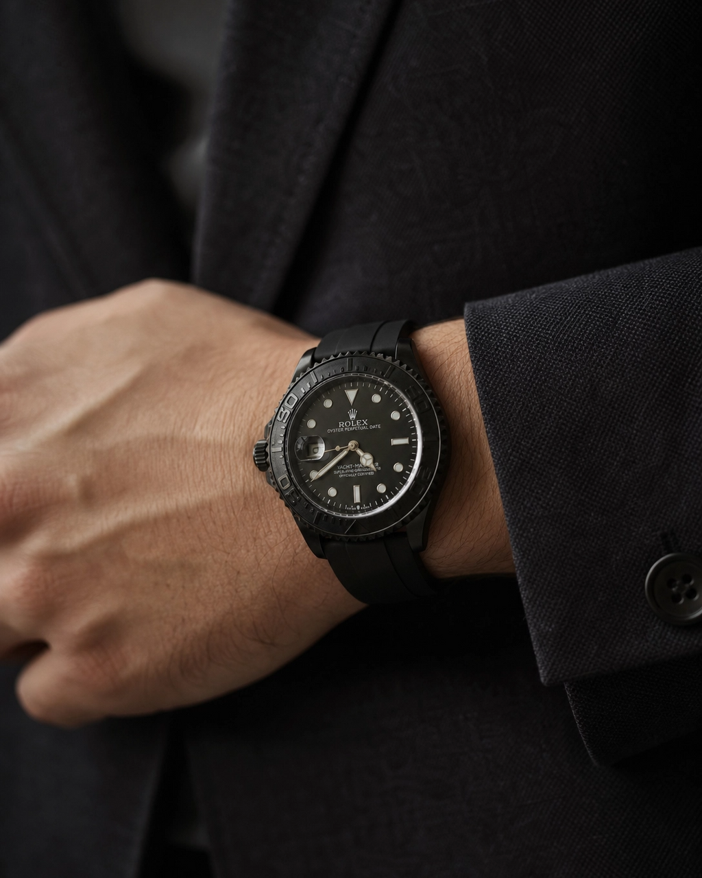 Rolex Watch – Rolex Yacht Master 40 Black Watch with Black Dial