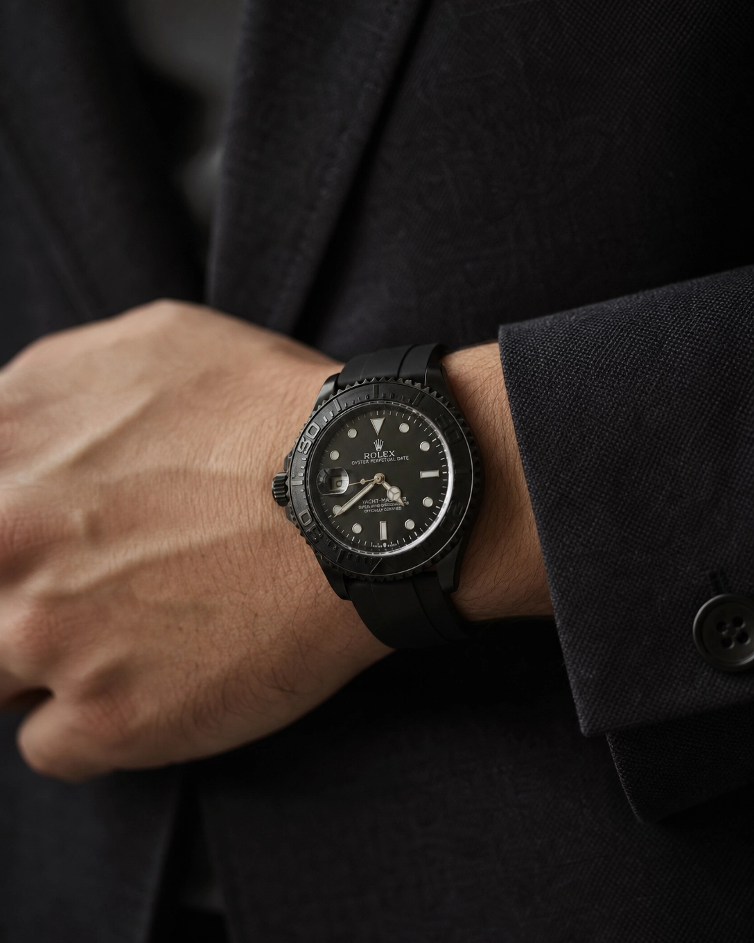 Rolex Watch – Rolex Yacht Master 40 Black Watch with Black Dial