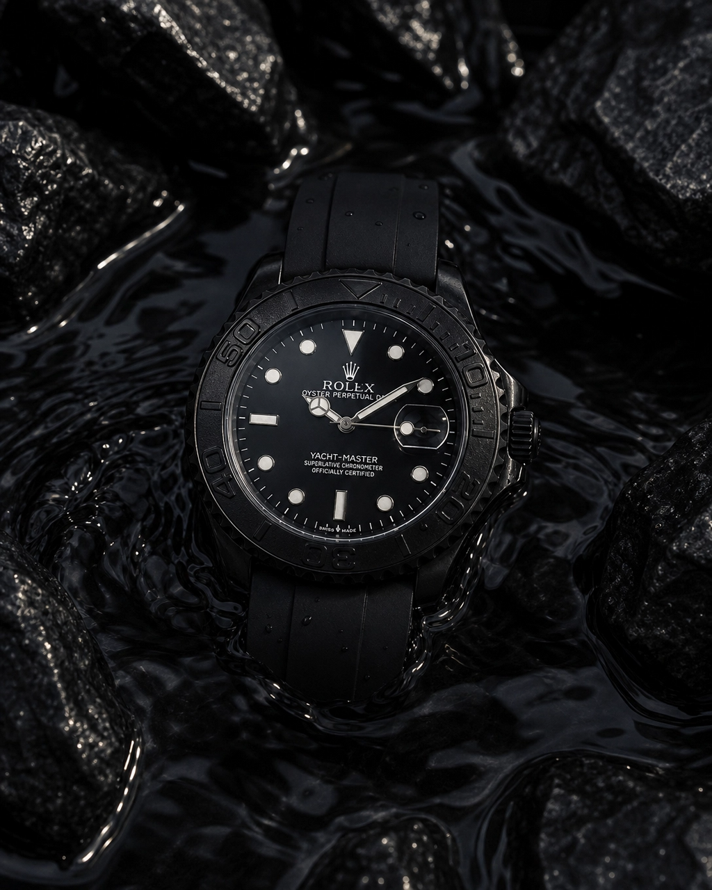 Rolex Watch – Rolex Yacht Master 40 Black Watch with Black Dial