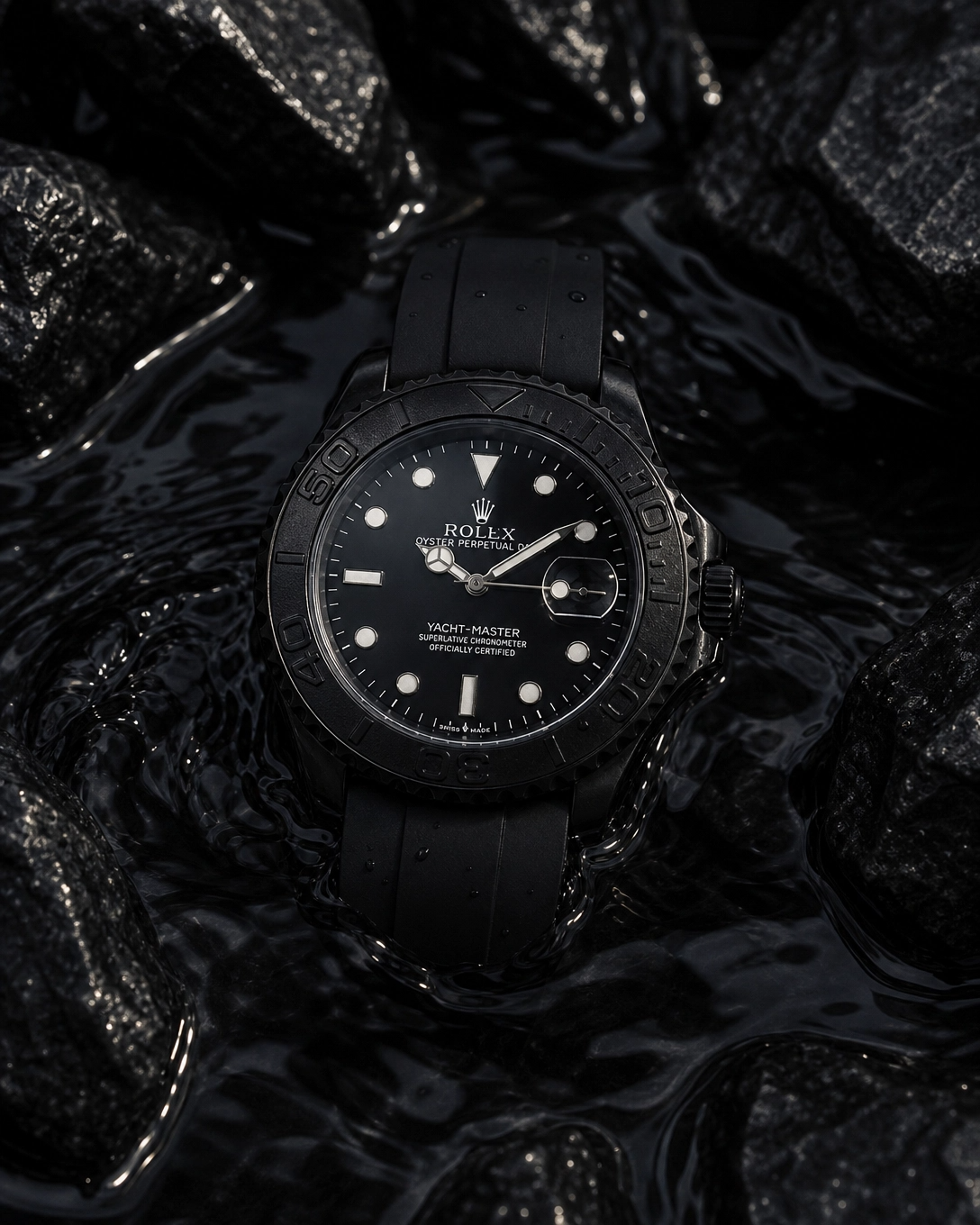 Rolex Watch – Rolex Yacht Master 40 Black Watch with Black Dial
