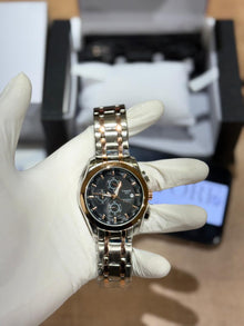 Two-Tone Rose Gold Black Dial Chronograph