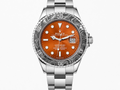 ROLXE Submariner Watch, Silver-Tone Stainless Steel Bracelet, Date Display, Rotating Bezel