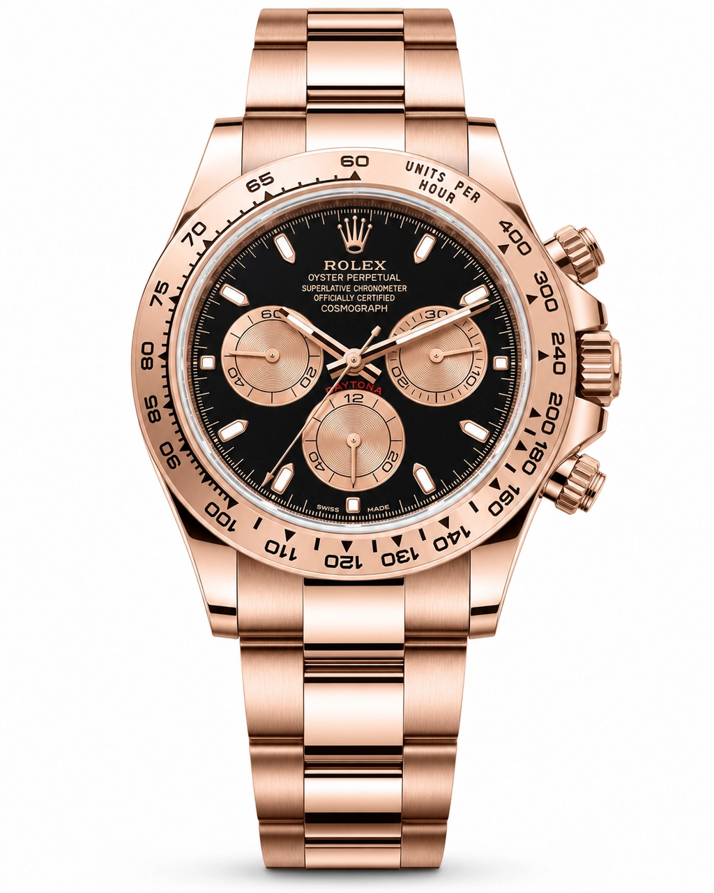 Rolex Daytona Rose Gold Black Dial Cosmograph 40mm Watch 116505