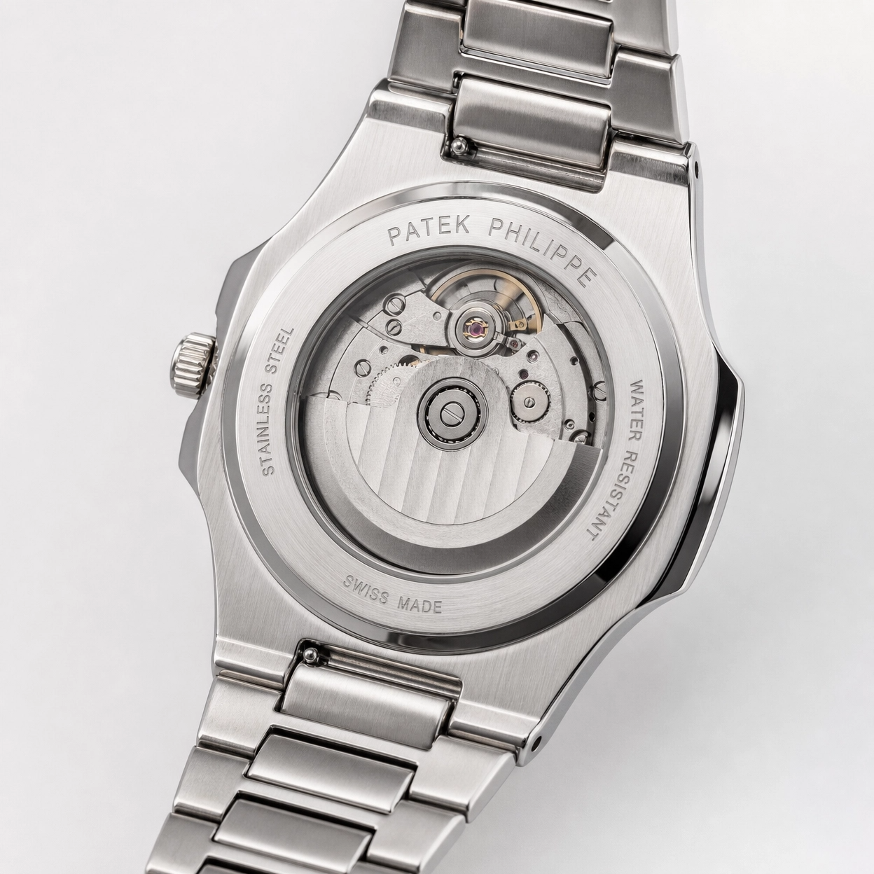 Patek Philippe Square Skeleton Transparent Back Men’s Stainless Steel Watch