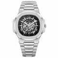 Patek Philippe Square Skeleton Transparent Back Men’s Stainless Steel Watch