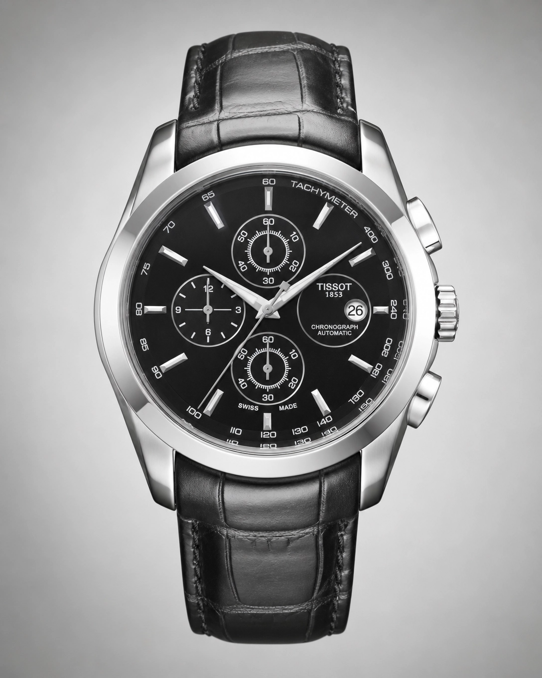 Tissot 1853 Black Dial with Glossy Black Bezel