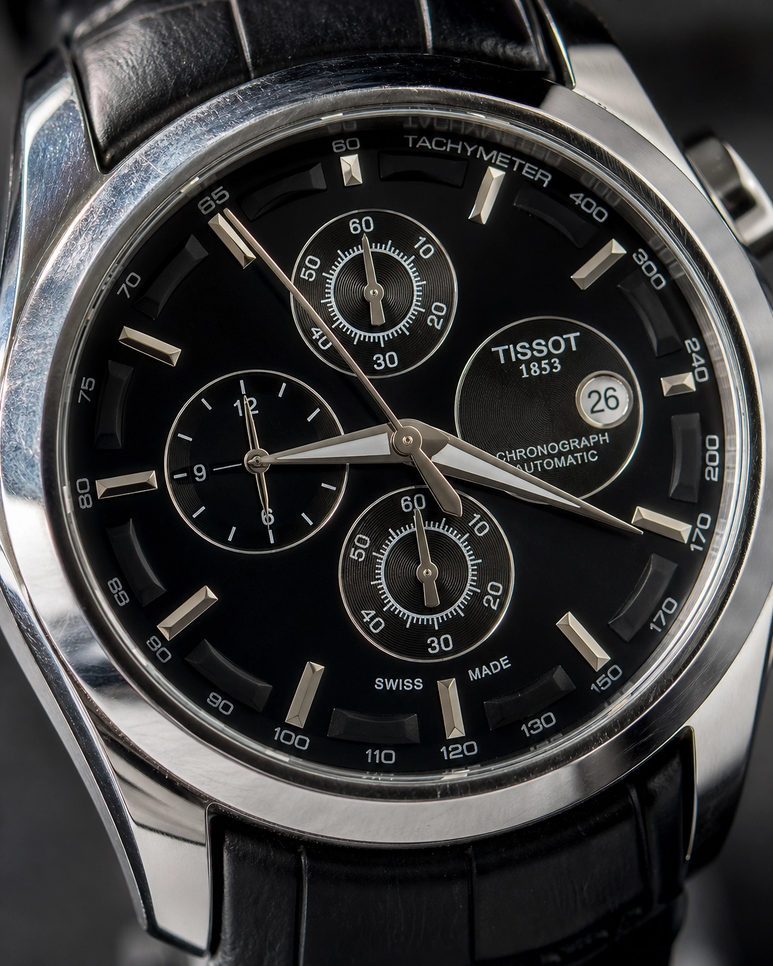 Tissot 1853 Black Dial with Glossy Black Bezel
