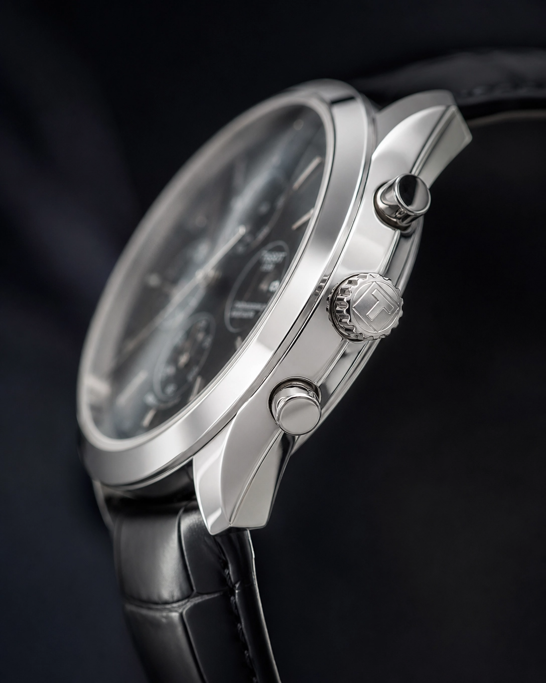 Tissot 1853 Black Dial with Glossy Black Bezel