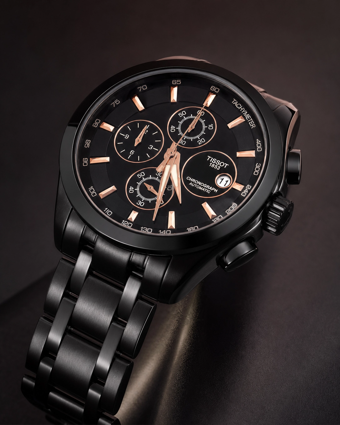Tissot 1853 Black Dial with Glossy Black Bezel