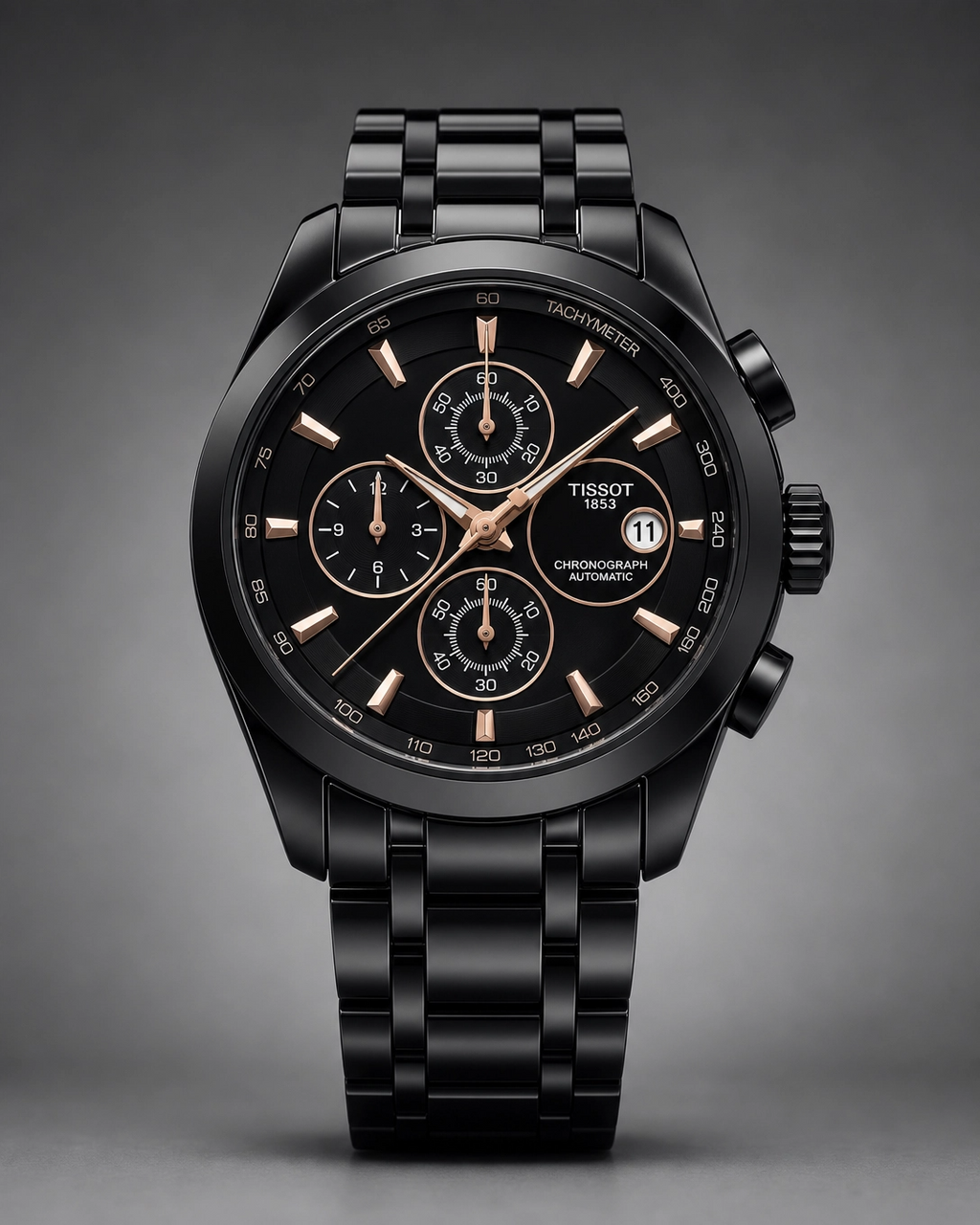 Tissot 1853 Black Dial with Glossy Black Bezel
