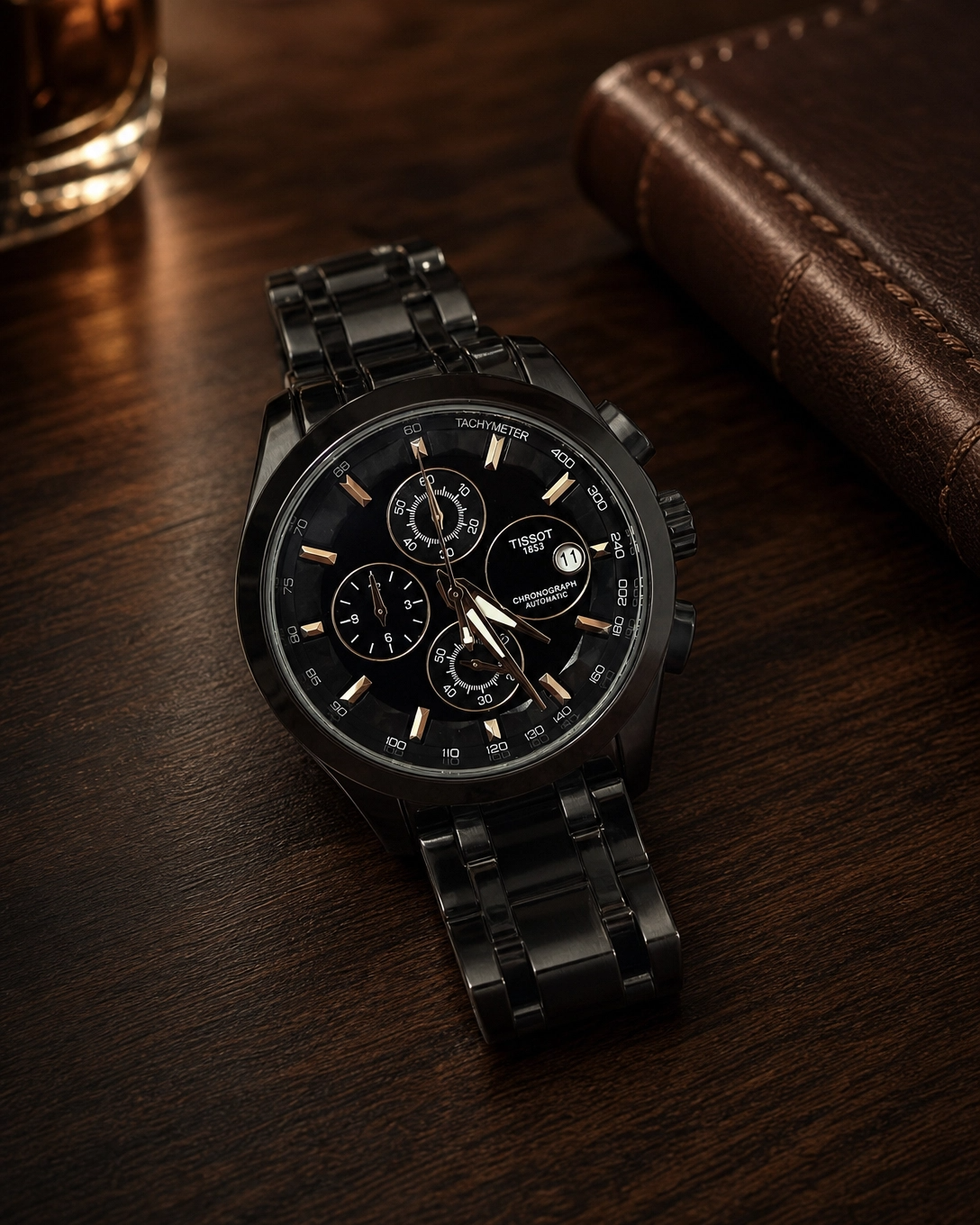 Tissot 1853 Black Dial with Glossy Black Bezel