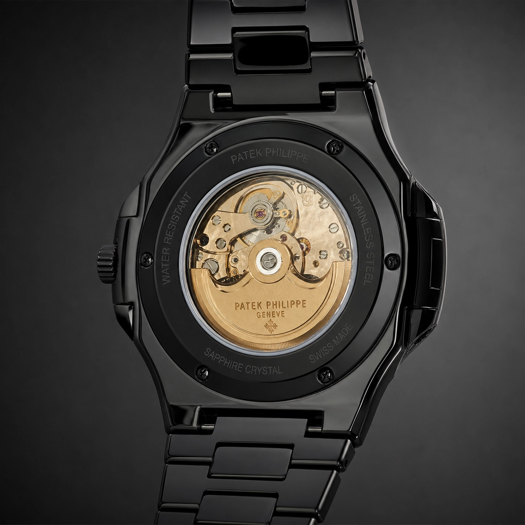 Patek Philippe Square Skeleton Transparent Back Men’s Stainless Steel Watch