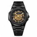Patek Philippe Square Skeleton Transparent Back Men’s Stainless Steel Watch