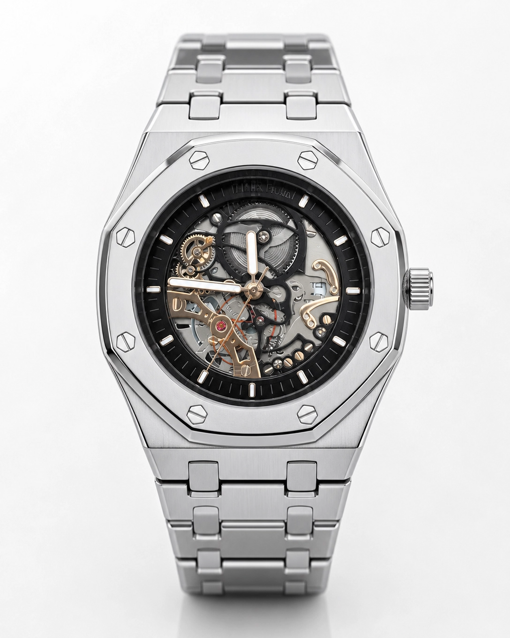 Audemars Piguet Automatic Royal Oak Black Skeleton Dial Silver Watch