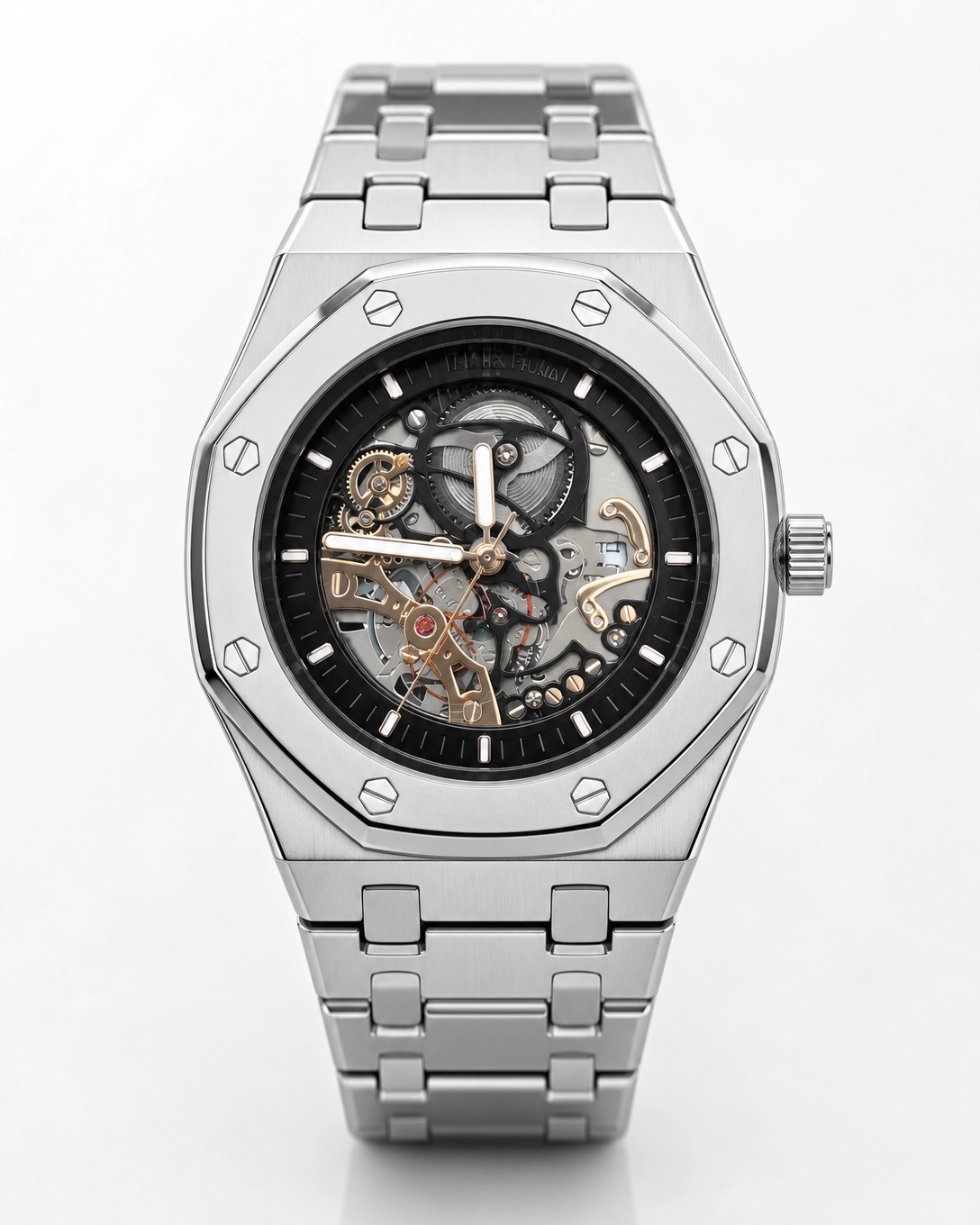 Audemars Piguet Automatic Royal Oak Black Skeleton Dial Silver Watch