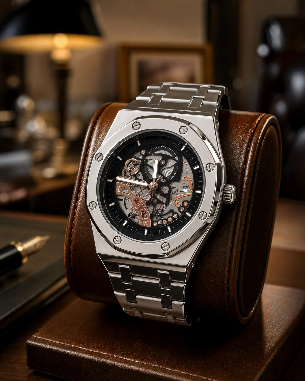 Audemars Piguet Automatic Royal Oak Black Skeleton Dial Silver Watch