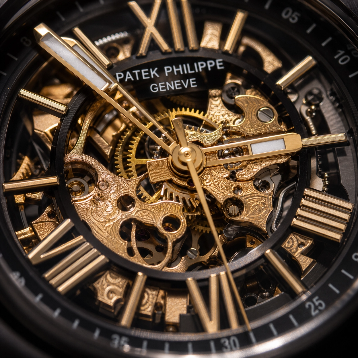 Patek Philippe Square Skeleton Transparent Back Men’s Stainless Steel Watch