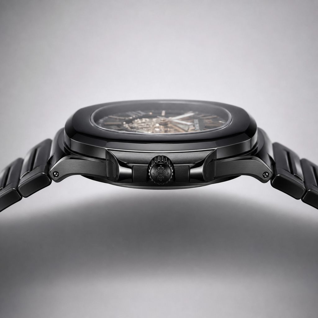 Patek Philippe Square Skeleton Transparent Back Men’s Stainless Steel Watch