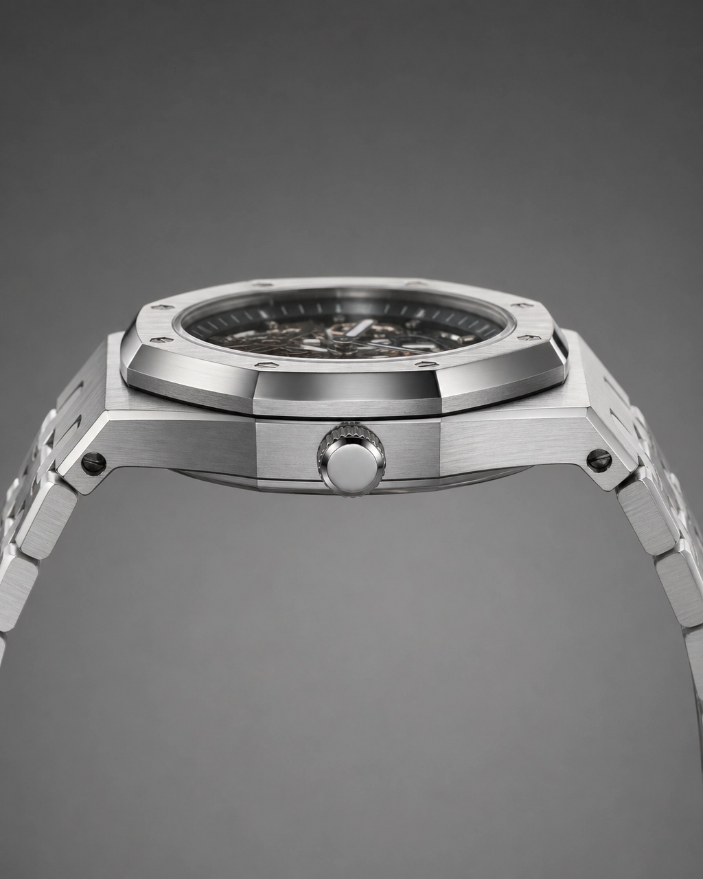 Audemars Piguet Automatic Royal Oak Black Skeleton Dial Silver Watch