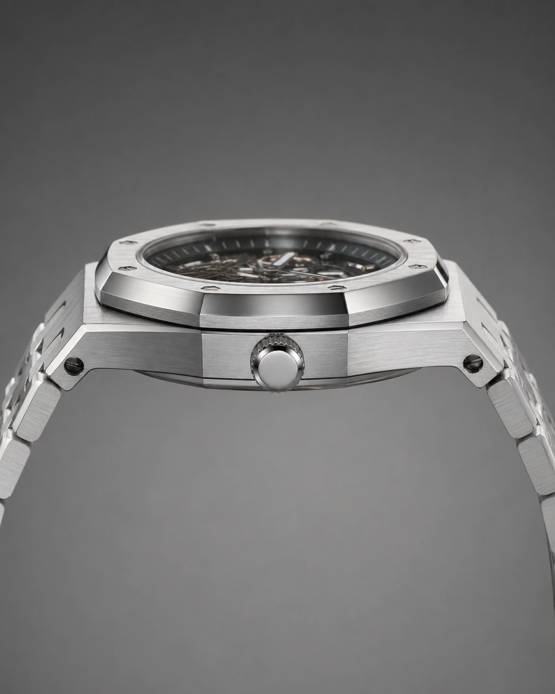 Audemars Piguet Automatic Royal Oak Black Skeleton Dial Silver Watch